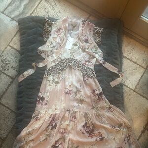 Floral and Leopard Print Dress